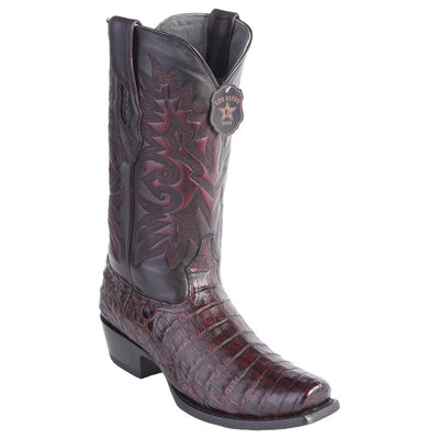 LOS ALTOS BOOTS MENS #588218 7X TOE | GENUINE CAIMAN BELLY LEATHER BOOTS | COLOR BLACK CHERRY image 0