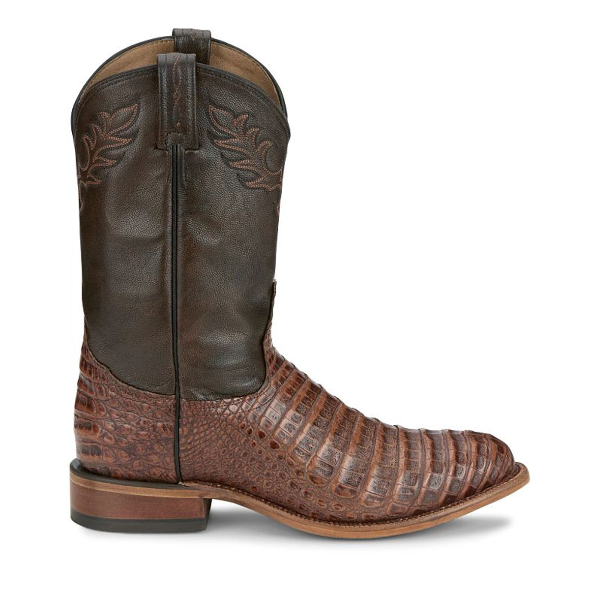 Tony Lamas Boots Men's Footwear Western Delmonte 11" Caiman Color Pecan image 2