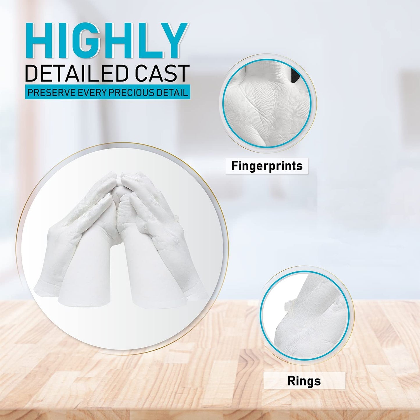 XL Hand Casting Kit for Families, Up to 6 Hands (Adults and Children) | Hand Hold Mold Plaster Casting DIY Keepsake Hands Sculpture Kit image 3