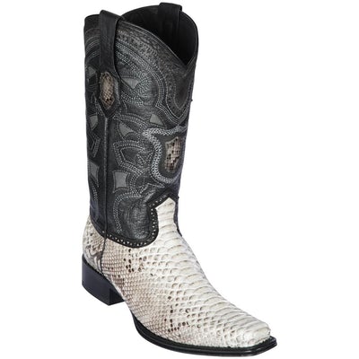 LOS ALTOS BOOTS MENS #765749 EUROPEAN SQUARE TOE | GENUINE PYTHON LEATHER BOOTS | COLOR NATURAL image 0