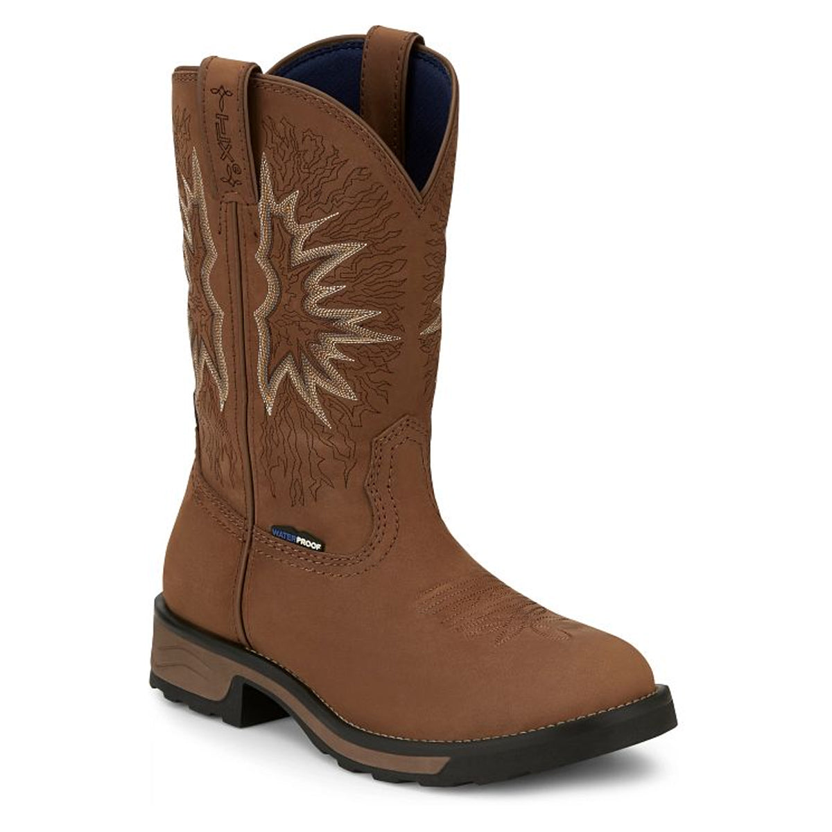 Tony Lamas Men's Footwear Work Boom 11" Pull-On Waterproof Work Boot  Color Saddle image 1