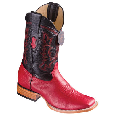 LOS ALTOS BOOTS MENS #8279712 WIDE SQUARE TOE | GENUINE SMOOTH OSTRICH LEATHER BOOTS | COLOR RED image 0