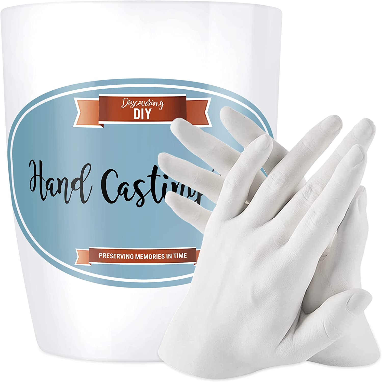 Discovering DIY Hand Casting Kit - Couples Gifts for Him or Her, Father's Day Gifts, Kids and Family Gifts &amp; DIY Craft Kits for Adults - Plaster Hand Mold Kit w/Gloves, Paints &amp; Tools image 0