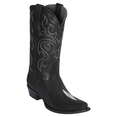 LOS ALTOS BOOTS MENS #941205 SNIP TOE | GENUINE SINGLE STONE STINGRAY BOOTS | COLOR BLACK image 0