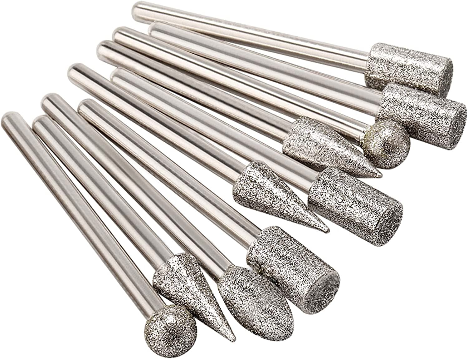 Stone Carving Set Diamond Burr Bits, 20PCS Polishing Kits Rotary Tools Accessories with 1/8’ Shank For Carving, Engraving, Grinding, Polishing Stone, Rocks, Jewelry, Glass, Ceramics image 3