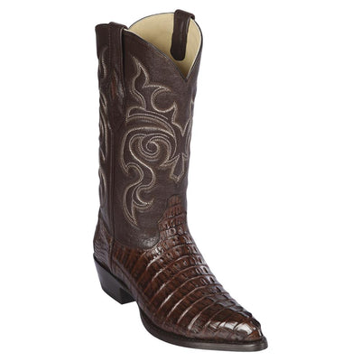 LOS ALTOS BOOTS MENS #990107 J TOE | GENUINE CAIMAN TAIL BOOTS | COLOR BROWN image 0