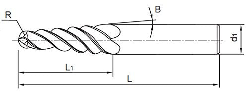 JERRAY CNC Carving 4.82 Deg Tapered Angle Ball Tip Radius=0.5mm X 1/4" Shank Tungsten Solid Carbide HRC55 with TiAIN Coated Router Bits image 1