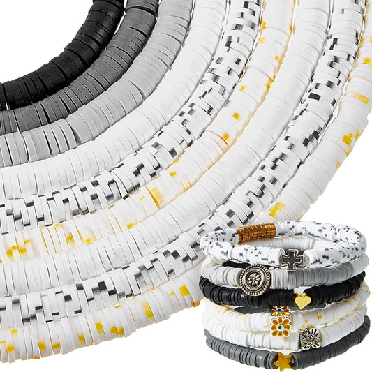 3600 Pieces Clay Disc Beads for Bracelet Making 6 mm Speckled Heishi Beads for Jewelry Making Handmade Flat Round Clay Beads Polymer Clay Bracelet Beads Colorful Craft Spacer Beads, 6 Colors image 0