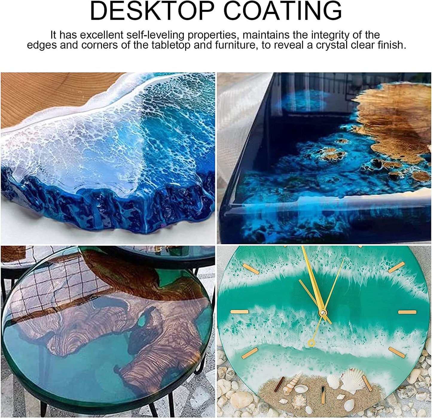 1 Gallon Epoxy Resin Clear Crystal Coating Kit - 2 Part Casting Resin for Art, Craft, Jewelry Making, with Resin Glitter, Resin Dye, Gold foil Flakes image 3