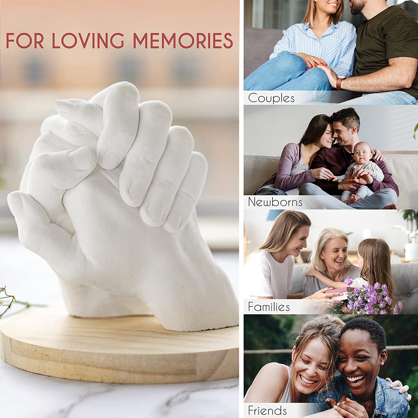 Complete Hand Casting Kit for Couples | for Her | DIY Kits for Adults | Casting Kit with Alginate Molding Powder | Wedding Gifts | Hand Mold Kit Couples | Zenacolor image 2