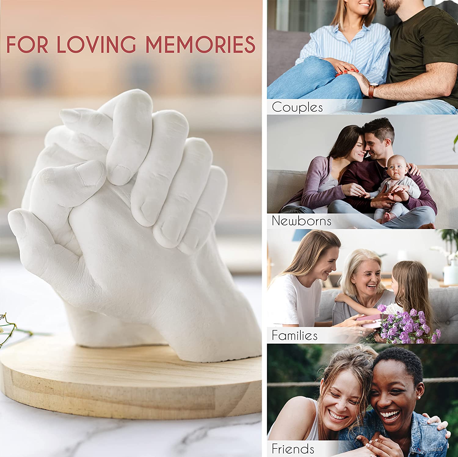Complete Hand Casting Kit for Couples | for Her | DIY Kits for Adults | Casting Kit with Alginate Molding Powder | Wedding Gifts | Hand Mold Kit Couples | Zenacolor image 2