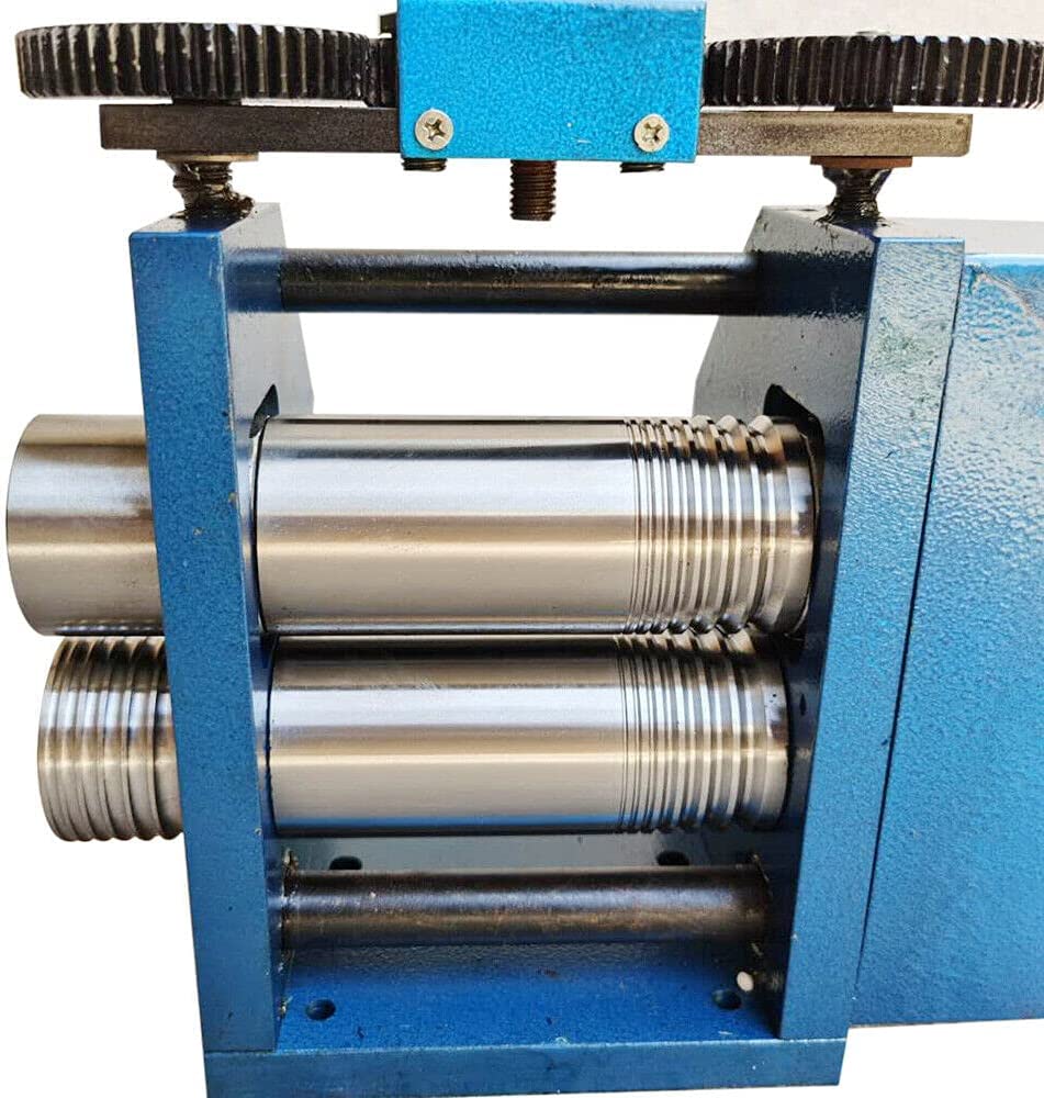 Commercial Metal Wire Manual Combination Rolling Mill Machine,3 inch 75mm Roller Jewelry Press Making DIY Tool,for DIY Jewelers Craft Professional,Steel Jewelry Tools &amp; Equipments,Blue image 4