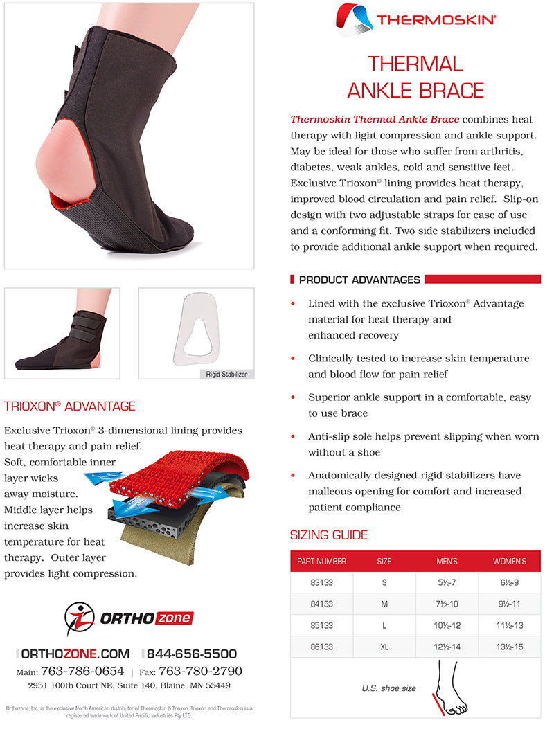 Thermoskin Thermal Ankle Brace, Black, 8*133 image 1