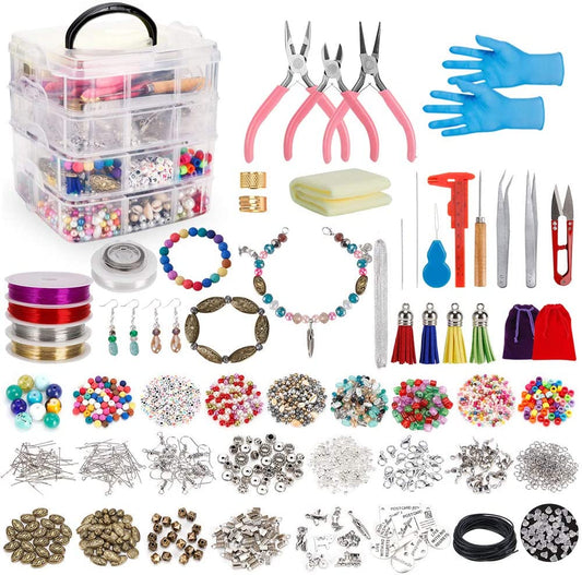 Jewelry Making Kit,Jewelry Making Supplies Includes Jewelry Beads,Charms,Complete Tools for Necklace Earring Bracelet,Crafts for Adults and Beginners,Gift for Teens, Girls, Women image 0