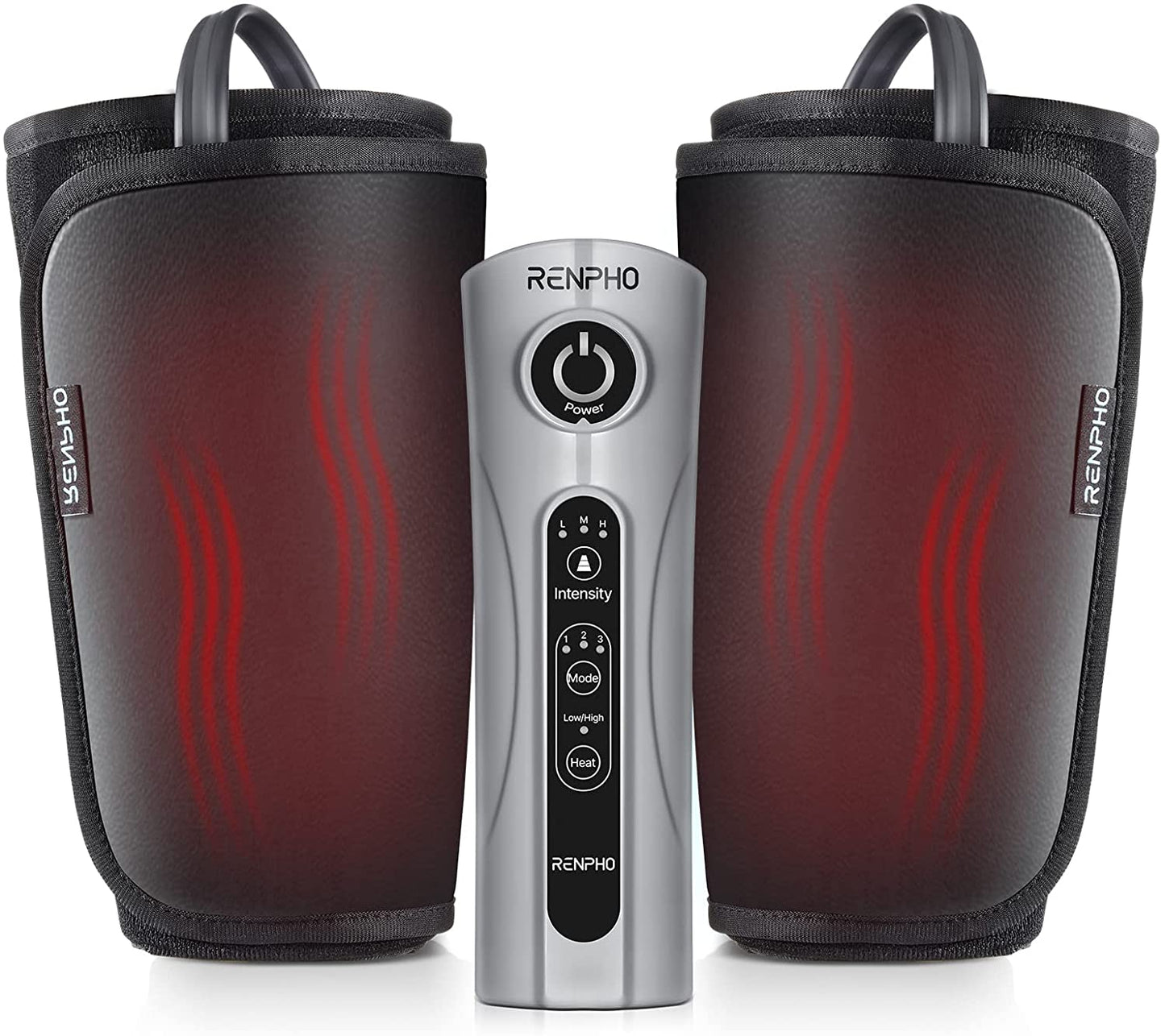 Renpho Leg Massager with Heat, Pu Leather Easy to Clean, Calf Thigh Foot Massage, Adjustable Wrap fit Most Size, 2 Heating, 3 Modes, 3 Intensities, Gifts for Men Women Dad Mom image 0