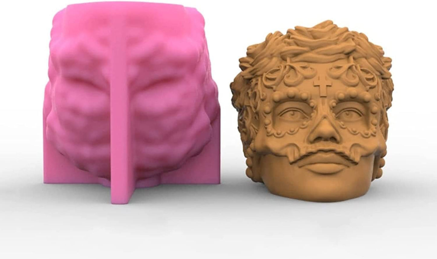 Silicone Candle Mold 3D Head Epoxy Resin Mould DIY Character Plaster Portrait Sculpture Molds Casting Home Decor image 1