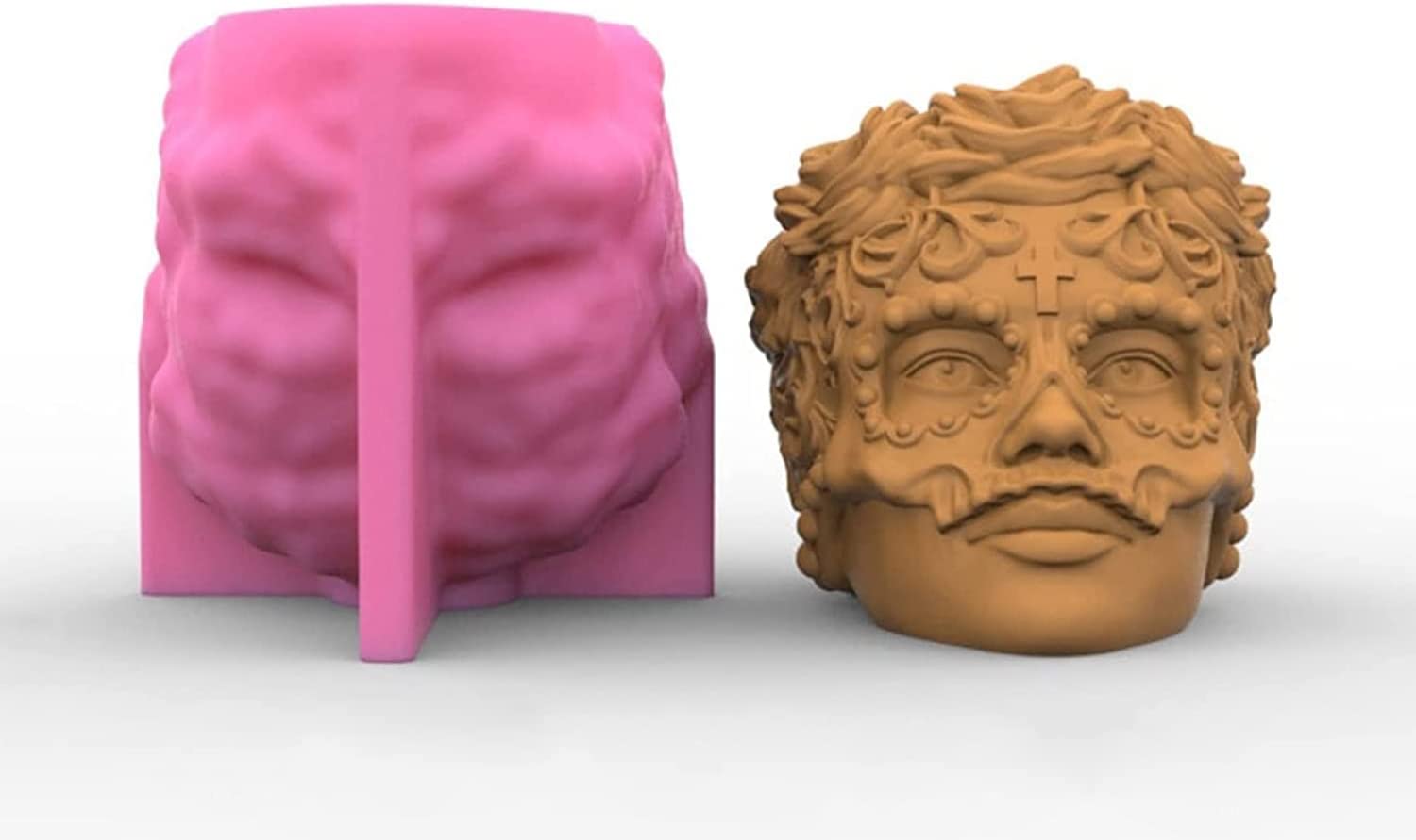 Silicone Candle Mold 3D Head Epoxy Resin Mould DIY Character Plaster Portrait Sculpture Molds Casting Home Decor image 1