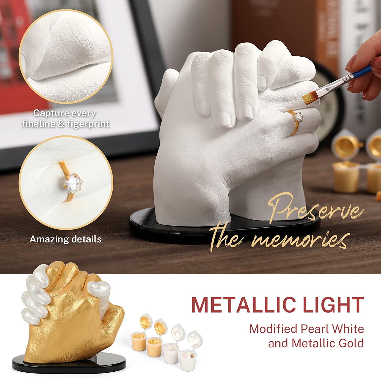 Hand Casting Kit for Couples, UnityStar Hand Mold Kit for Family Kids Mother's Day Gift Hand Sculpture Kit for Couple DIY Hand Statue Kit Adult &amp; Child, Wedding, Friends, Anniversary image 1