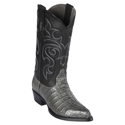 LOS ALTOS BOOTS MENS #990109 J TOE | GENUINE CAIMAN TAIL BOOTS | COLOR GRAY image 0