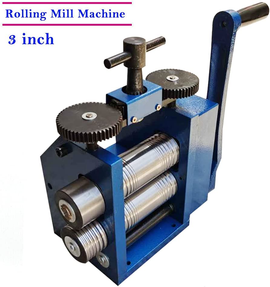 Jewelry Rolling Mill Machine, 3in/75mm Roller Manual Combination Rolling Mill Flatten Machine,DIY Metal Sheet Wire Flat Jewelry Tool image 6
