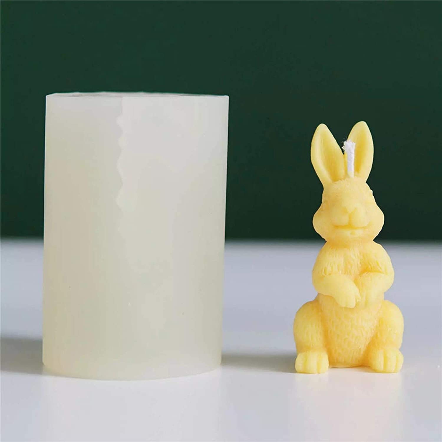 ONNPNN Rabbit Silicone Mold, 3D Easter Bunny Soap Mold, Rabbit-Shape Candle Mould, Cute Bunnys Soaps Molds, Animal Rabbits Cake Baking Moulds, Edge Cut Mould for Resin Clay Jelly Ice Pudding Chocolate image 1