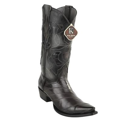 MEN'S KING EXOTIC SNIP TOE EEL BOOTS HANDCRAFTED BURNISHED GRAY (494RD0838) image 0