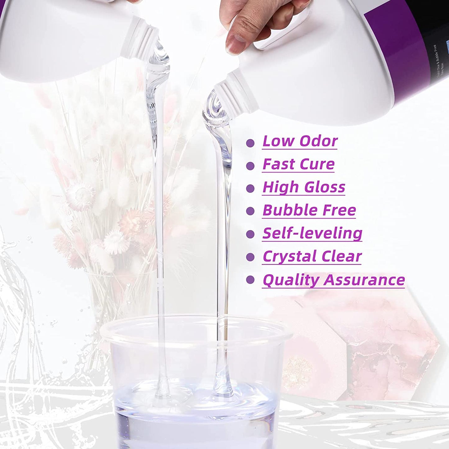 Let's Resin Epoxy Resin Kit, 2 Gallon Deep Pour Epoxy Resin,Bubble Free &amp; Crystal Clear Casting Resin,Fast Curing Resin for Table Top, Countertop, River Table, Wood, Jewelry Making,Art,Craft image 1