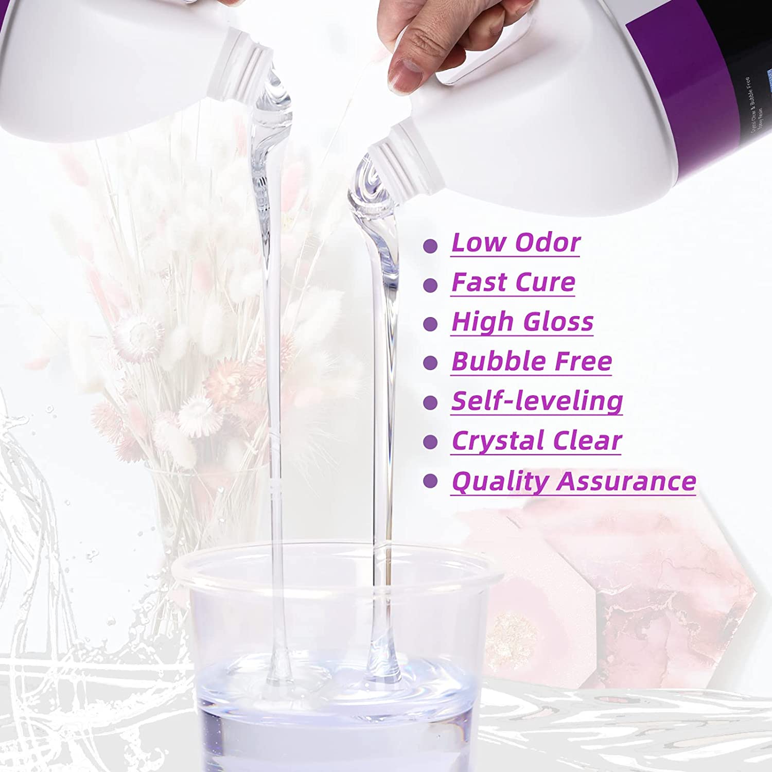 Let's Resin Epoxy Resin Kit, 2 Gallon Deep Pour Epoxy Resin,Bubble Free &amp; Crystal Clear Casting Resin,Fast Curing Resin for Table Top, Countertop, River Table, Wood, Jewelry Making,Art,Craft image 1