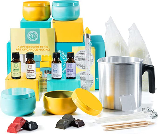 Hearts &amp; Crafts DIY Complete Soy Wax Candle Making Kit - 2lbs Soy Candle Wax and All Candle Making Supplies Included and Candle Jars - Complete DIY Candle Making Kit for Adults, Kids, &amp; Beginners image 0