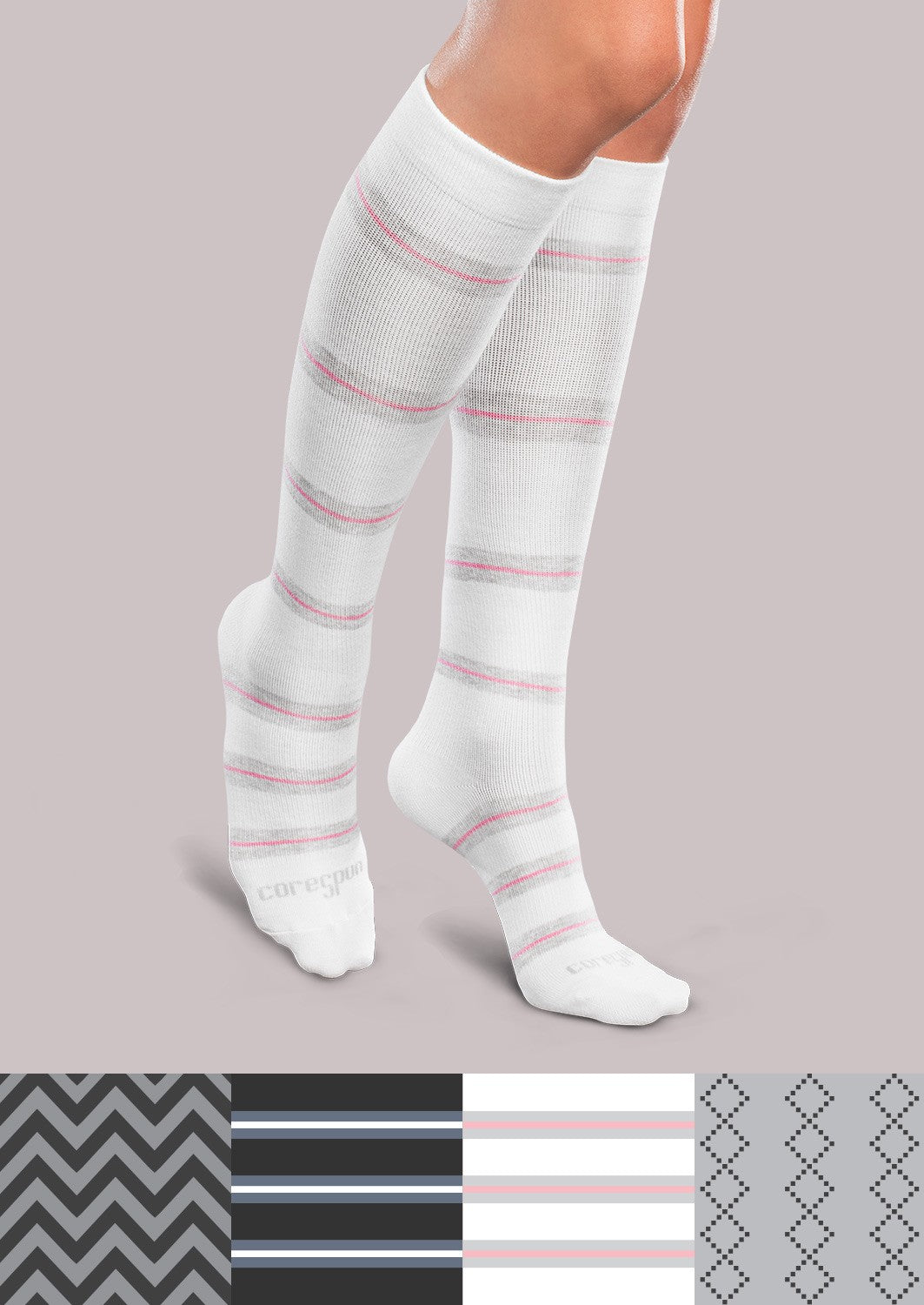 Mild Support Socks - Patterned Core Spun image 3