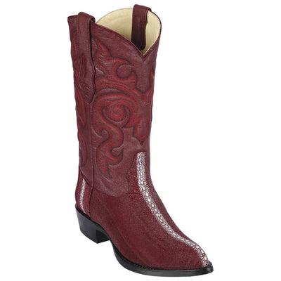 LOS ALTOS BOOTS MENS #991106 J TOE | GENUINE FULL ROWSTONE STINGRAY BOOTS | COLOR BURGUNDY image 0
