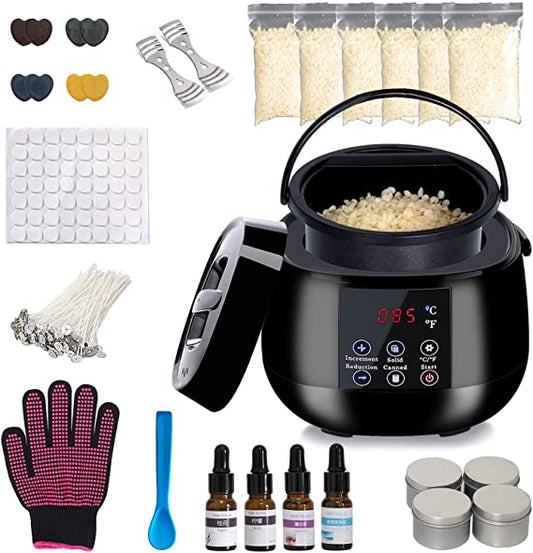 PEEWF Candle Making Kit,1.5LB Beeswax Candle Making kit for Adults,Candle Making Supplies with Non-Stick Pot and Essential Oil,DIY Full Flameless Wax Melter for Candle Making. image 0