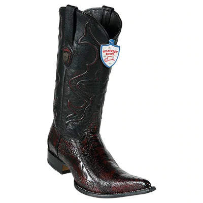 WILD WEST BOOTS #2950518 MEN'S | COLOR BLACK CHERRY | MEN'S WILD WEST OSTRICH LEG 3X TOE BOOTS HANDCRAFTED image 0