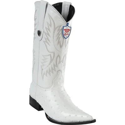 WILD WEST BOOTS #6950328 MEN'S | COLOR WHITE | MEN’S WILD WEST OSTRICH PRINT BOOTS 3X TOE HANDCRAFTED image 0