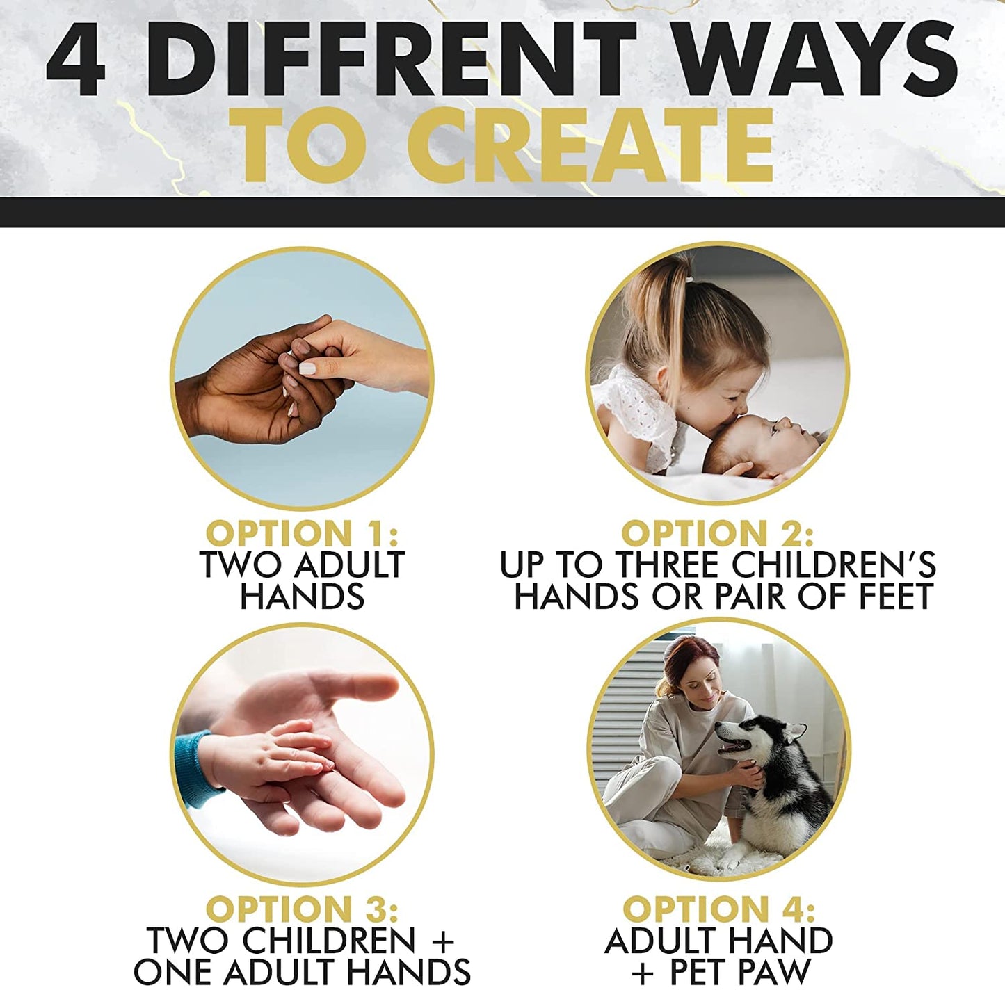 CraftsNorth Hand Casting DIY Kit for Couples | Complete kit with Acrylic Display, Wooden Base, and Step-by-Step Guide to Create a Perfect Hand molding Gift image 3