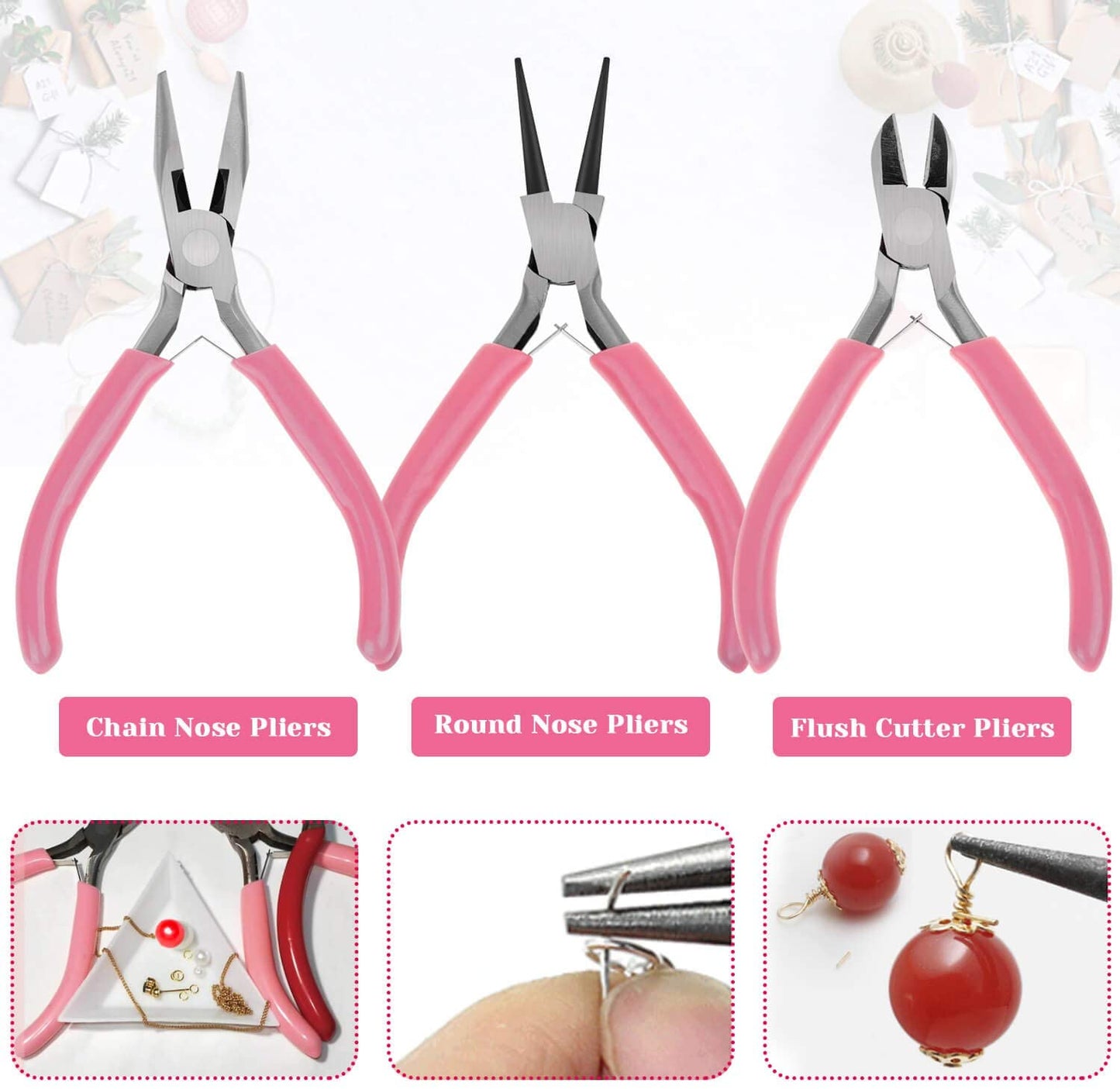 Jewelry Making Supplies, Cridoz Jewelry Making Tools Kit with Jewelry Pliers, Beading Wire, Jewelry Beads and Charms Findings for Jewelry Necklace Earring Bracelet Making Repair image 3