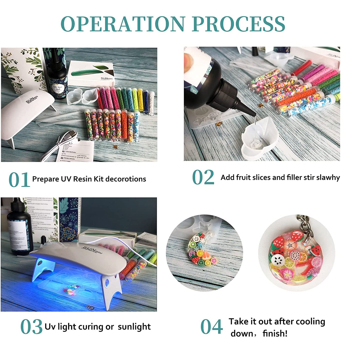 UV Resin Kit with Light -100g Upgraded Crystal Clear Hard for UV Resin Casting DIY Kits Ultraviolet Curing Resin,UV Resin Set Supplies Art Crafts DIY Necklace Pendant Jewelry Making image 4
