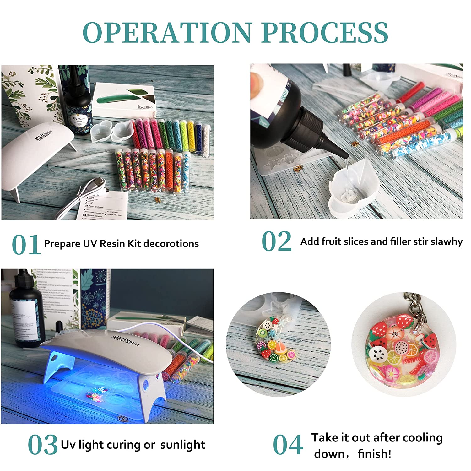 UV Resin Kit with Light -100g Upgraded Crystal Clear Hard for UV Resin Casting DIY Kits Ultraviolet Curing Resin,UV Resin Set Supplies Art Crafts DIY Necklace Pendant Jewelry Making image 4
