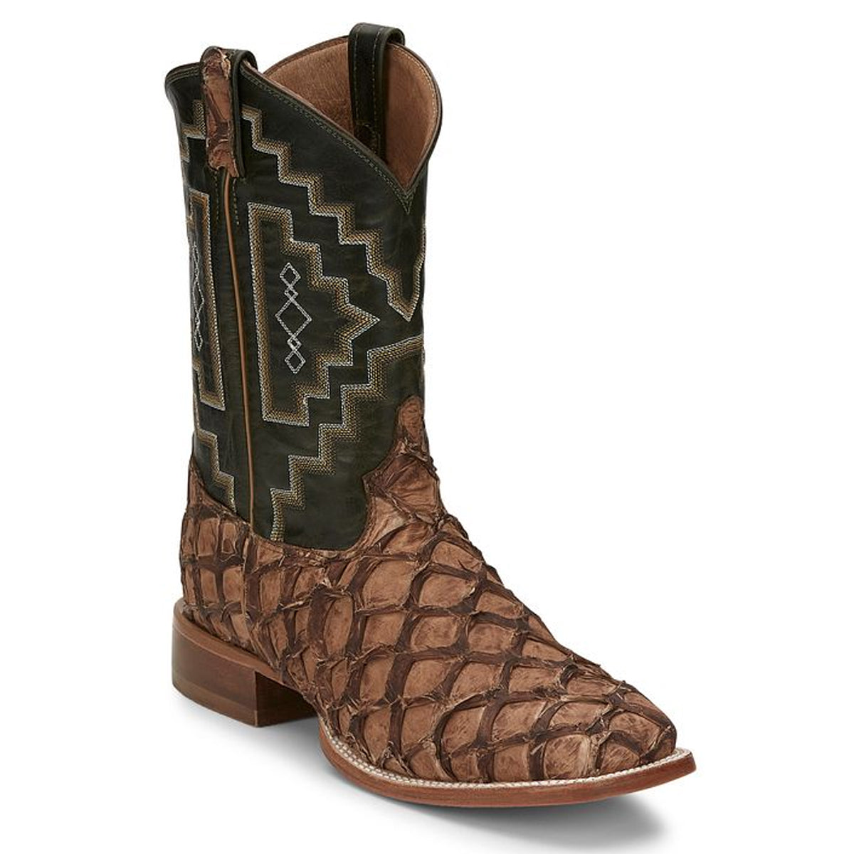 Tony Lamas Boots Men's Western  Leviathan 11" Pirarucu Color Chocolate image 1