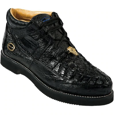 WILD WEST BOOTS #2ZA050205 MEN'S | COLOR BLACK | MEN'S WILD WEST CAIMAN WITH OSTRICH CASUAL SHOES HANDCRAFTED image 0