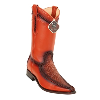MENS KING EXOTIC SHARKSKIN EUROPEAN TOE BOOTS - COGNAC (477BD0903) image 0