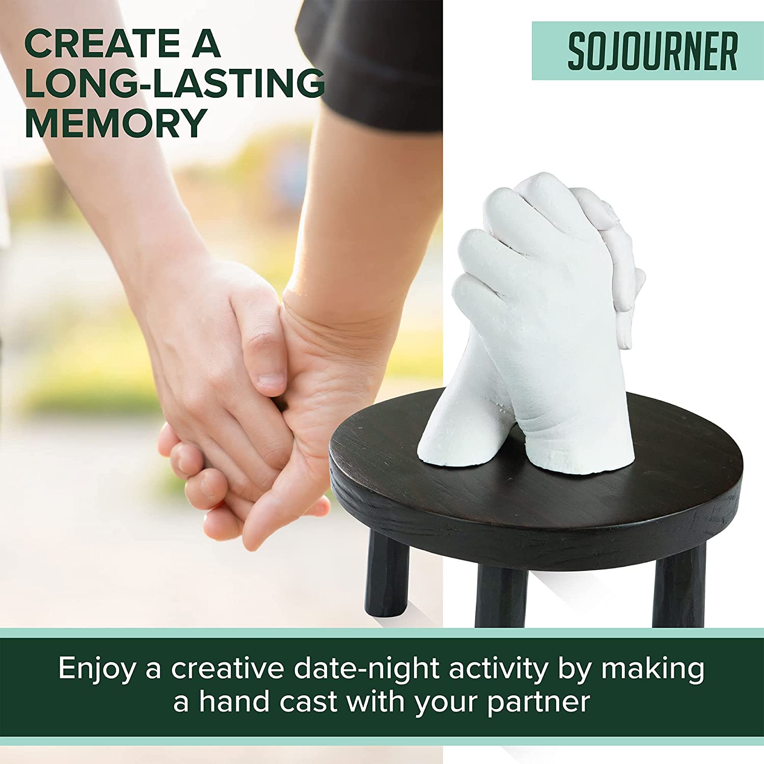 Hand Casting Kit - Perfect Keepsake Gift for Couples, Family &amp; Kids - Hand Mold Kit for Any Wedding, Anniversary or Holiday - DIY Craft Plaster Kit for Girlfriend, His, Hers, Wife &amp; More image 2
