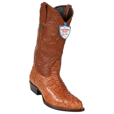 WILD WEST BOOTS #2990203 MEN'S | COLOR COGNAC | MEN'S WILD WEST CAIMAN HORNBACK J TOE BOOTS HANDCRAFTED image 0