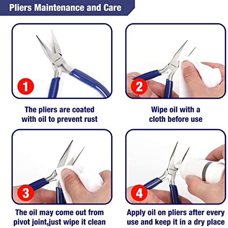 WORKPRO 7-Piece Jewelry Pliers Set, Professional Pliers for Jewelry Making Tools with Easy Carrying Pouch, Wire Cutters for Jewelry Making, Chain Nose Pliers, Craft Pliers, Earring Pliers image 4