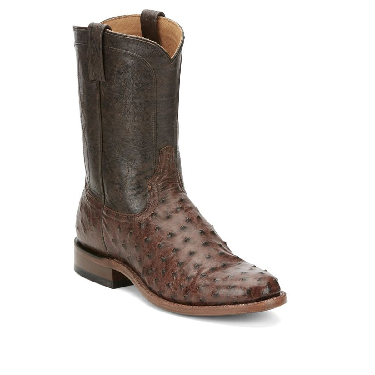 Tony Lamas Boots Men's Western Montery 10" Pull - On Full Quill Western Boot Color Chocolate image 1