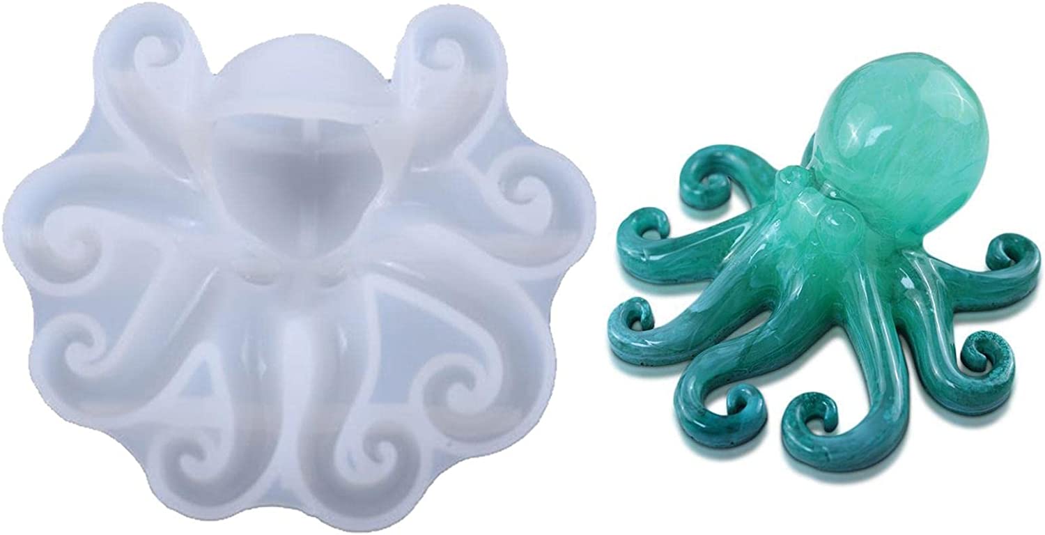 Uwariloy Octopus Epoxy Resin Molds, Creative Octopus Shape Sculpture Casting Mold, Silicone Resin Mould for DIY Crafts Soap Candle Making Chocolate Cake Beeswax image 8