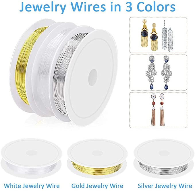 Jewelry Making Tools Kit with Jewelry Making Supplies Kit, Jewelry Wires and Jewelry Findings for Jewelry Repair Beading, Making Bracelets, Earrings and DIY Jewelry Craft Supplies image 2