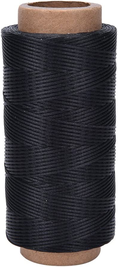 Buytra Curved Hand Leather Sewing Needles Kit with 260m 210D 1mm Black Leather Sewing Waxed Thread Cord for Leather Repair Craft DIY (Black Wax Thread + Needles) image 1