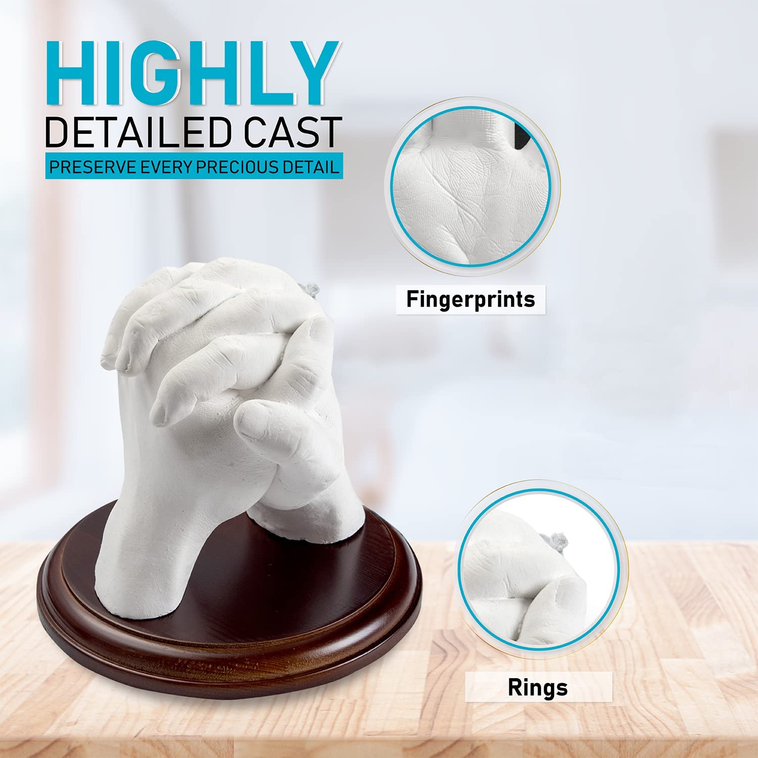Hand Casting Kit for Couples or Family | Mounting Plaque Included | DIY Plaster Hand Mold Keepsake Sculpture Kit Gifts for Her, Kids, Weddings, Anniversary image 2