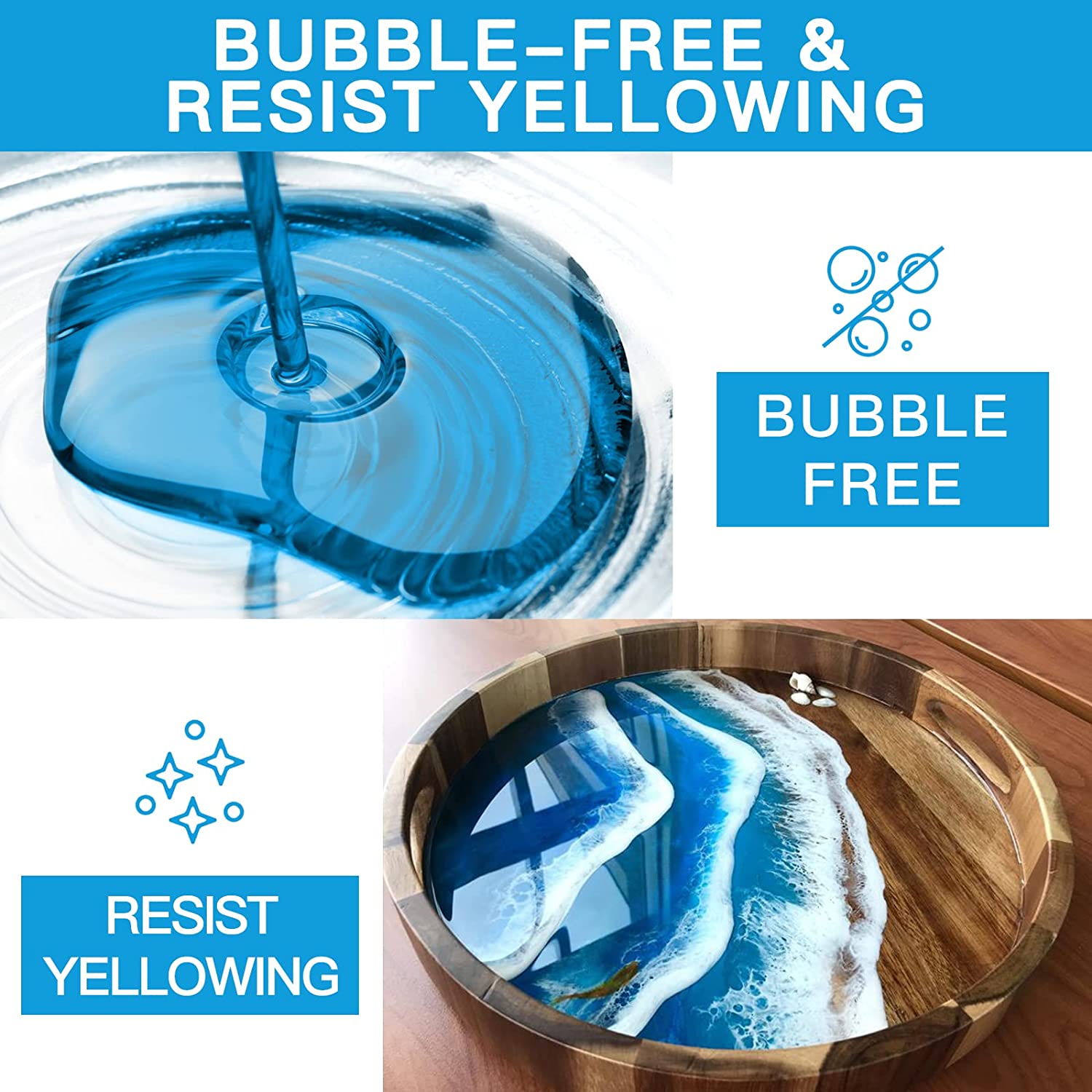 Epoxy Resin Kit, Crystal Clear Deep Pour Epoxy Resin for River Tables, Live Edge and Wood Filler, ¾ Gallon Clear Casting Pourable Epoxy Resin(2:1 Mix Ratio) image 4
